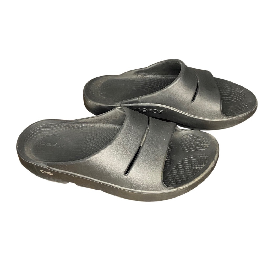 OOFOS Black OOFOS Sport Slide Sandals‎ Womens ML W8 EU 39 Recovery